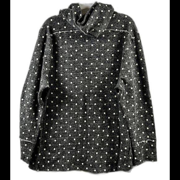 ONQUE SPORT Full Zip Hoodie Charcoal Gray with White Polka Dot XL - Picture 4 of 6